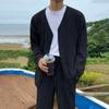 Suéter cárdigan MYQ, abrigo para hombre, primavera y otoño, estilo holgado, estilo coreano, moderno, holgado, drapeado, traje deportivo plisado