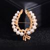 Nova moda broche de pérola fivela de lenço com strass para mulheres fivela anti-exposição broche de corsage de cristal joia em estoque atacado
