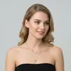 Elegante y Sofisticado Collar Dorado con Forma de Corazón de la Suerte para Mujer, Colgante Doble de Herradura de Lujo Ligero de Nicho con Diamantes