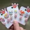 Conjunto de pendientes con clip para las orejas de unicornio para niñas, de resina, con dibujos animados de estilo europeo y americano.