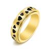 Anillo giratorio de corazón de melocotón y amor de acero inoxidable transfronterizo nuevo estilo ins anillo de pareja con temperamento joyería de moda europea y americana moda