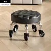 Banqueta Baixa Doméstica com Rodízios Giratórios, Banquinho Pequeno para Crianças Aprendendo a Andar, Banqueta para Manicure e Costura, Banquinho Pequeno