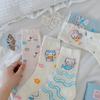 Calcetines de Dibujos Animados para Mujer, Estilo Fino de Primavera y Otoño, Diseño de Gato de Moda, Calcetines de Media Pantorrilla, Absorbentes de Sudor, Calcetines Dulces con Volantes de Encaje, Calcetines Lindos para Mujer