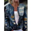 2025 Nueva Estación Independiente Amazon Impresión Digital Aguja Gruesa Cardigan Grande para Mujer Cuello en V Corto Manga Larga Suéter de Imitación