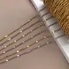 Moda Cruzada Europeia e Americana Aço Inoxidável Pressionado Lateral Disco Redondo Cor Conservada Corrente Pulseira Colar DIY Feito à Mão Acessórios de Joias