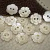 Botões Vintage Naturais de Concha Flor de Taro, Botões de Seda Esculpidos para Camisa, Botões Decorativos para Tricô e Vestidos
