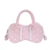 Bolso de Mano con Diseño de Lunares y Lazo con Adorno de Encaje, Se Puede Usar Cruzado, Mini Bolso Lindo y Único para Niñas