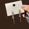 Pendientes Largos de Plata con Borlas de Diamantes Completos Super Brillantes, Populares en Línea, Hacen que el Rostro Parezca Más Delgado, Pendientes de Cadena Elegantes y Versátiles