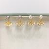 Aretes de Perlas de Agua Dulce Naturales de Zhuji, China, para Mujer, Aretes Pequeños con Forma de Abanico Chapados en Oro de 18K con Pines de Plata 925