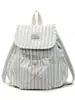 Mochila Escolar, Mochila, Estilo Coreano Feminino Fofa Listrada Estudante Bonita para o Dia a Dia, Leve, Versátil e Simples Bolsa de Viagem