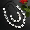 Moda Estilo Hawaiano Tejido a Mano Collar de Conchas Pulsera Combinación Estilo Vacaciones en la Playa Conjunto de Joyería para Mujer