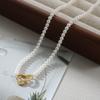 Colar de Pérola Shijia de Imitação Coreano Ins Colar Corrente Clavicular Pingente de Coração de Luxo Acessível Xiaomi Pull High-End Feminino