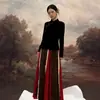 Novo Conjunto de Inverno Estilo Chinês com Top de Veludo Preto e Saia Mamian, Novo Hanfu Feminino de Alta Qualidade Aprimorado 2026