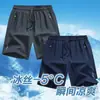 2026 Comercio Exterior Transfronterizo Pantalones Cortos Casuales de Seda Helada para Hombre Verano Nuevo Estilo Holgado Elástico Transpirable de Secado Rápido Pantalones Cortos Rayo