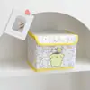 Caja de almacenamiento de escritorio plegable linda japonesa caja de almacenamiento para estudiantes caja para artículos varios con tapa caja organizadora a prueba de polvo para cosméticos