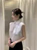 Actualización de Talla Estilo Chic Coreano Verano 2026 Nuevo Diseño Top sin Mangas con Diseño de Cinta para Mujer