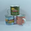 Taza de Cerámica Personalizada Souvenir de Viaje Taza de Esmalte con Borde de Acero Inoxidable Paquete Completo 8cm Espesor Regalo Taza de Agua