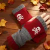 Guantes Personalizados para Otoño e Invierno, Guantes de Punto Cálidos y de Moda para Mujer, Moda Transfronteriza Guantes Bordados Patchwork Cálidos
