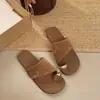 Zapatos de Verano para Exteriores de Suela Plana Versátiles Cómodos con Tira en el Dedo del Pie Suela Suave Estilo Ins Slip-On Sandalias de Tira Cruzada Francesas 2026