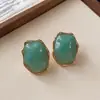 Caixa de Coleção de Ornamentos Antigos Brincos Stud com Pingente Geométrico de Resina Brilho Leve Sensação de Luxo High-End Design de Moda Simples Joia para Orelha