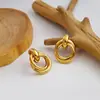 Nuevos Pendientes Geométricos de Moda Europea y Americana Pendientes de Aro Retro Pendientes de Estilo Metálico de Celebridad de Internet Joyería al por Mayor