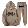 Sudadera con Capucha y Pantalón Casual con Estampado Clint419 Patrón Prisión del Diablo Europeo y Americano Conjunto de Dos Piezas para Hombre y Mujer