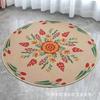 Alfombra redonda de lino gruesa para sala de estar, mesa de centro, dormitorio, mesita de noche, silla de ordenador, silla de estudio