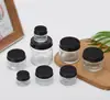 Botellas dispensadoras de crema de vidrio transparente al por mayor para fabricantes con tapas selladoras, botellas cosméticas vacías con tapas de aluminio de borde enrollado, botellas de crema
