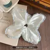 Lenço quadrado de tecido estilo coreano, elástico de cabelo grande, acessório de cabelo de renda doce e delicado, tiara de alta qualidade, rabo de cavalo, estilo francês