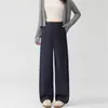 Calças de Maternidade para Primavera e Outono, Novo Estilo para Usar Fora durante a Gravidez, Não Apertadas, Calças de Perna Larga Faux Denim, Calças Longas de Maternidade