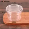 Tigela Transparente Redonda com Tampa para Embalagem de Gelo em Pó Bolinhos de Arroz com Gelo Tofu de Feijão Embalagem Descartável Caixa Espessa de Grau