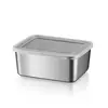 Caja de Almacenamiento Rectangular Engrosada de Acero Inoxidable con Tapa, Bandeja para Toallas, Plato Compartimentado para Barbacoa Doméstico, Plato de Comida, Transfronterizo