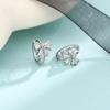 Pendientes Pequeños de Lazo con Diamantes Brillantes, Coreanos Dongdaemun 2026 Nuevos Pendientes de Círculo Dulces y Juveniles con Corazón