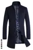 Novo Casaco de Lã Masculino Outono/Inverno 2026 Casaco Masculino de Comprimento Médio Casual para Jovens Tamanho Grande Roupa Masculina