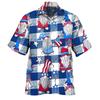 Comércio exterior transfronteiriço Direto da Fábrica camisa masculina de manga curta Dia da Independência nova tamanho grande cardigã masculino para a figura