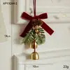 Pingente de Natal Sino Pequeno Laço de Veludo Árvore de Natal Pinha Decoração de Cena Suprimentos Pingente Pequeno Decorativo