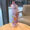 Copo de Palha de Capivara de Verão Transfronteiriço de Alto Valor Corda Desenho Animado Plástico Copo de Água Chuanhe Fofo Copo de Palha