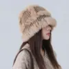 Sombrero de Cubo de Pelo Esponjoso que Hace que tu Cara se Vea Más Pequeña, Gorro de Punto de Pelo de Conejo para Mujer, Sombrero Cálido de Otoño e Invierno, A Prueba de Frío