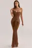 Elegante Vestido de Noche con un Corsé Ajustado, Ceñido a la Cintura con Ballenas, Nudo Retorcido, Cinta, Cintura Plisada y Dobladillo de Sirena