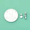 Accesorios DIY de Plata Tailandesa Hechos a Mano Plata S925 Cuentas Sueltas de Plata Cuentas Espaciadoras Dobles Redondas Materiales para Pulseras y Collares Accesorios de Plata Pura