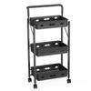 Estante de almacenamiento de cocina, carrito plegable multicapa para el hogar, cesta para verduras, carrito multifuncional