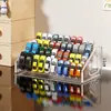 Soporte de exhibición acrílico, organizador de escritorio de varios niveles para exhibir figuras, figuras de acción, coches de juguete y maquetas de coches; caja de almacenamiento para coche