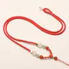 Colgante de cuentas de ágata de jade Dongling tejido a mano, cordón de jade dorado, jade Pei, artículos de alta calidad, cuerda colgante para hombres y mujeres
