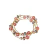 Pulseira Multifacetada de Cristais Naturais com Contas, Exquisita Pulseira de Ametista e Cristal Morango, Joia de Design Único