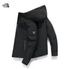 Jaquetas Masculinas da Moda para Primavera e Outono Jaquetas Casuais com Zíper Tops Esportivos Casuais com Capuz em Estoque