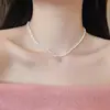 Collar Ajustable de Perlas de Alto Gama Estilo Francés, Sencillo y Elegante, Cadena Versátil para Clavícula, Joyería de Nicho de Lujo Ligero para Mujeres