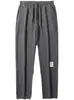 Pantalones Casuales Cruzados de Seda de Hielo para Hombre, Estilo Delgado de Verano, Largo de Nueve Puntos, Corte Holgado, Marca de Moda, Elegantes, Pierna Recta, Pantalones Largos Transpirables