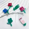 Ilustrações Fofas de Flores Pequenas Tridimensionais, Flores Pequenas Infantis, Acessórios de Aplicação em Acrílico, Materiais para Brincos Artesanais DIY Atacado