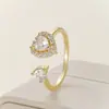 Anillo Simple de Amor de Moda Transfronteriza, Anillo Abierto Ajustable Dulce con Forma de Corazón, Joyería Personalizada de Circonita