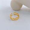 Anillo de acero de titanio de oro de 18 quilates de nicho de estilo cool de alta calidad para mujer, abierto, ajustable, personalidad, temperamento, índice, joyería ins